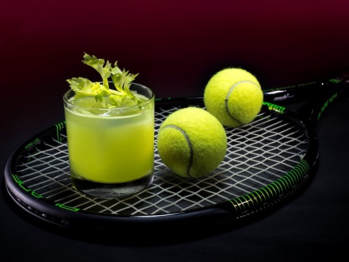 Tennis racquet with cocktail